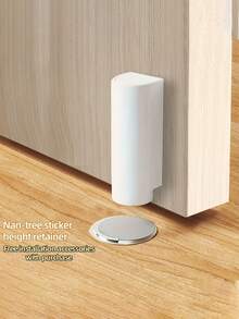 1 pieza Tope de puerta magnético, tope de puerta magnético ultrafino con cojín, anti-colisión silencioso, sin necesidad de perforación, a prueba de viento, ajustable en altura, adecuado para dormitorio, baño, oficina y otros espacios, accesorio de puerta moderno - Multicolor - Ver 8
