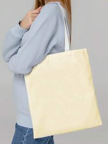 10/5/1 szt. Modna torba w jednolitym kolorze, beżowo-czarna, wielokrotnego użytku płócienna torba na zakupy, unisexowa składana torebka podróżna, duża pojemność, damska płócienna torba na ramię, prosty plecak studencki/szkolny, duży organizer na dokumenty podróżne