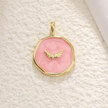 1 件铜时尚首饰，粉色系列，精致奢华蝴蝶和心形吊坠，DIY 手链脚链项链耳环，优雅奢华配饰 - 彩色 - 查看 24