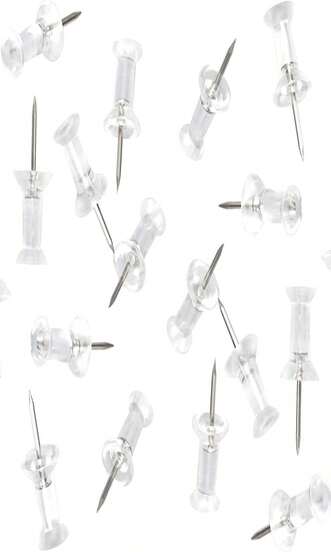 DEEINN Clear Plastic Head Push Pins, 200 Count, Steel Point Tacks