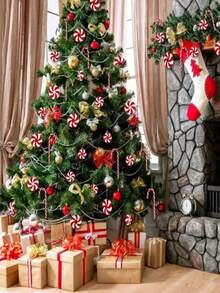 Decorațiuni de Crăciun din acrilice din baston de bomboane, Ornamente de brad de Crăciun din baston de bomboane, Decor de Crăciun din baston de bomboane, Figurine din baston de bomboane, Decorațiuni pentru brad de Crăciun, Decor de casă de Crăciun și Anul Nou, Cadouri pentru petreceri, Crăciun