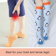 Junely Compression Socks For Women Knee High Socks For Running Athletic Nurses Work Support Travel Flight Sports-9579 - 多色10 - 查看 5