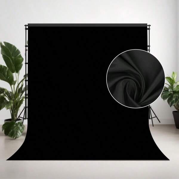 Pure Black Background Fabric For Live Streaming And Photography - Foldable, Ironable, Washable, And Reusable, Perfect For Home Studios, Art Shoots, ID Photos, And Outdoor Use. Live Streaming Background | Foldable Background|