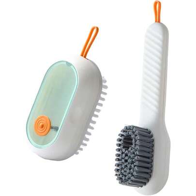 Kitchen Dishwashing Brush With Laundry Brush, Shoe Brush, Sports Shoe Cleaning Brush, Non-Slip Shoe Brush, Dishwashing Brush, Boot Brush With Handle, Cleaning Supplies Kitchen Utensils, Shoe Brush - Green 1pc