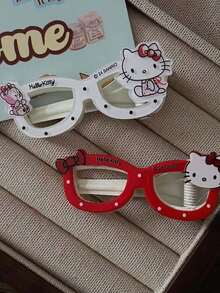 Sanrio 2 piezas Clip de pelo con diseño de Hello Kitty de dibujos animados, regalo de Navidad con decoración navideña linda