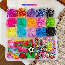 Set de kit de fabricación de pulseras de goma de 2700+/1600+/600+ piezas: kit de artesanía de pulseras trenzadas de colores aleatorios, regalo creativo para fiesta de cumpleaños, set de arte y manualidades que incluye herramientas de tejido, suministros para principiantes de joyería para mujeres