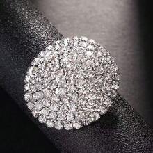 1 Pair Minimalist Rhinestone Round Design Earrings, Suitable For Women's Wedding, Party And Daily Wear