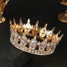 1pc Luxury Diamond Crystal Princess Bridal Crown,For Birthday Wedding Party Exquisite Elegant Women Decoration Crown Headpiece Bride's Tiara