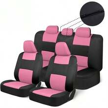 9pcs Fabric Car Seat Covers Combos Set Compatible Universal Fit Auto Accessories For Women New Design