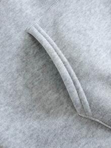 Plus Size Men's MILANO Letter Print Casual Hoodie And Pants Set, Fall Clothes Winter - Grey - View 7