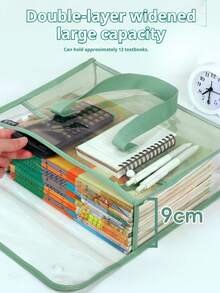 1 pieza Carpeta de archivo transparente de gran capacidad y resistente al agua, bolsa de almacenamiento de documentos expandible de PVC con organizador insertado, bolsa portátil para la playa y el maquillaje, organizador de documentos para la oficina, el hogar, la escuela y los viajes, regalo