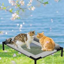 Elevated Dog Bed With Cooling Ventilated Mesh Base - All-Season Raised Pet Cushion, Durable Polyester Frame, Portable Indoor/Outdoor Bed For Small To Medium Breeds, Easy Assembly Modern Design, Extra Large Dog Bed, Highquality Fabric, Home Pets, Sturdy Construction