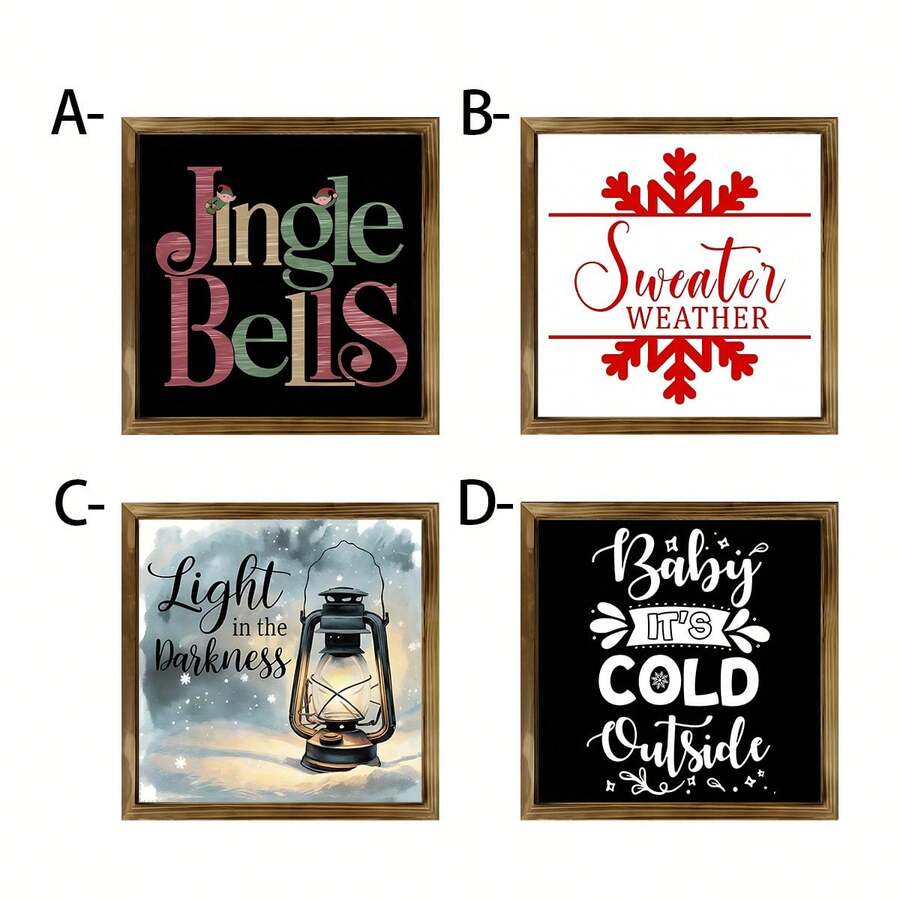 1pc Classic Wooden Bell Wall Decoration Sign - Multi-Functional Rustic Wooden Plaque, Suitable For Living Room, Kitchen, Office - Christmas-Themed Writing Of Ho Ho Ho, Christmas Letters On A Bow, Welcome Board For Christmas, Wooden Framed Sign For Winter, Vintage Christmas Sign, Bathroom Sign For Winter, Iced Coffee Christmas Sign, Christmas Frame, Mini Christmas Sign, Coffee Sign. - Wood Panel Painting - View 1
