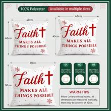 4 fundas de cojín con frase inspiradora de copos de nieve minimalistas de color rojo navideño, impresas por un solo lado, adecuadas para la decoración del hogar en la sala de estar y el dormitorio, para todo el año