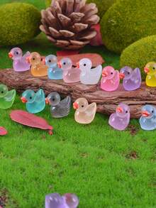 Set da 30 pezzi - Paperelle mini fluorescenti, set di giocattoli di paperelle in miniatura, paperelle in plastica realistiche, riempimento per sacchetti di gadget fluorescenti, forniture per feste