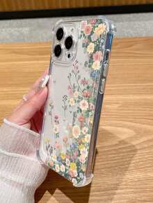 1 件 TPU 保险杠加厚防摔花朵和蝴蝶印花手机保护壳，适用于 iPhone11 12 13 14 11Promax 12Promax 13Promax 14Promax XR 15 15PRO 15PROMAX 系列 - 彩色 - 查看 2