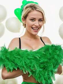 1 pieza Boa de plumas artificiales Chandelle de 2 yardas de largo, bufanda esponjosa natural, accesorio vibrante para fiesta de té, carnaval, fiesta de cumpleaños, boda, decoración, cabina de fotos, disfraz, baile, manualidades DIY