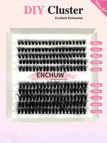 ENCHUW 200 Stücke CC Curl Flauschige Wimpernbüschel 60D 8-17mm Mix Dicke Büschel Wimpernverlängerungen Verwischte Einzelwimpern Büschel Wimpern Büschel zum Selbermachen Zuhause