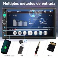 Estéreo para coche de 7 pulgadas, 2 Din, Carplay, Android Auto, Mirrorlink, manos libres, radio FM, Bluetooth, USB, Mp5, pantalla táctil, estéreo automático con cámara trasera - Negro - Ver 9