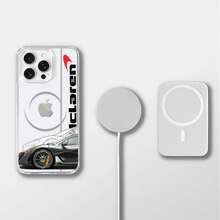 Custodia per telefono SuperCar M- per iPhone Plus 11 13 12 14 15 16 Pro Max, guscio trasparente con copertura senza fili magnetica Magsafe