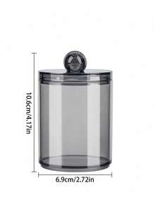 6/Pcs Black Acrylic Bathroom Swab Dental Floss Storage Jar, Swab Storage Jar