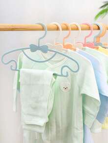 10pcs Beige Children's Clothes Hangers, Portable Display Hangers, Plastic Kids Jacket Hangers, Baby Garment Organizer