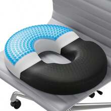 Donut Pillow Seat Cushion Memory Foam Cooling Gel Lifting Cushion For Office And Home Chair Doctor Recommended Office Chair Cushion Car Seat Cushion Cushions For Back Black - 黑色 - 查看 1
