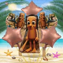 AI 山海经主题 Tungtungtung Sahur、Tralalero Tralala、LiriLi Larlla、Bombardiro Crocodilo、Bombombini Guzini、Boneca Ambalam 五角星彩色派对气球套装，游戏爱好者和收藏家必备的派对装饰，完美的派对礼物和生日惊喜礼物，非常适合圣诞节、万圣节和感恩节礼物 - 彩色 - 查看 8