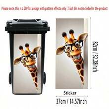 1 pieza Pegatina de cubo de basura con serie de animales divertidos, incluye pegatinas autoadhesivas de PVC con diseños de perro, jirafa, mapache y otros animales, adecuado para cubos de basura al aire libre, decoración de habitaciones, dormitorios, cocinas, paredes y decoración