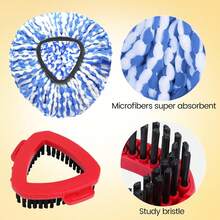 Mop Heads Replacements OCedar RinseClean 2 Spin Mop System, Mop Replace With 2 Microfiber Mop Refills, 1 Scrub Brush And 1 Mop Base Set Combo - 2 cây lau nhà màu xanh + 2 cây lau nhà màu xanh lá cây + 1 chổi + 1 đế - Xem 9