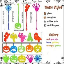 20 Stück, gemischte Halloween Stretchy Sticky Hände Kürbis Geist Party Geschenke, Halloween Süßigkeiten oder Tricks Geschenkspielzeug für Leckereientüten, Schatzkisten, Klassenzimmerpreise, Piñata-Füllungen, Weihnachten