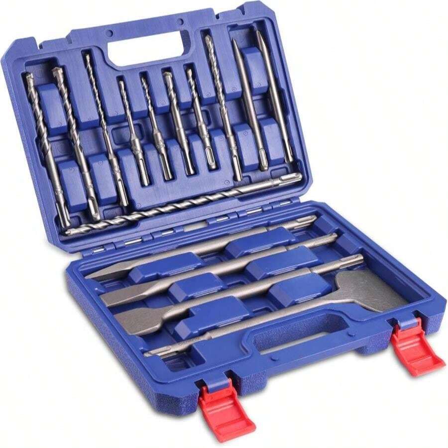 WORKPRO 17-Piece SDS-Plus Rotary Hammer Drill Bits And Chisel Set ...