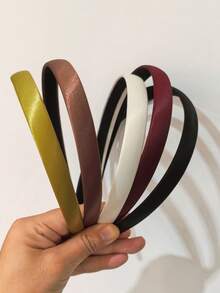 1pc French Headband, New Narrow Satin Solid Color, Elegant Minimalist Versatile Headpiece, Suitable For Washing Face ,Hair Hoop Hairband For Women - Multicolor - View 9