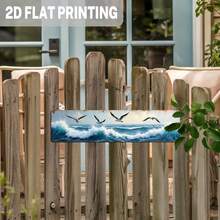 2D Flat - 1 Piece Style Seabird Flying Over Waves Metal Wall Hanging, 2D Flat Coastal Theme Decoration, Vintage Style Indoor/Outdoor Hanging Art, Suitable Beach Houses, Living Rooms, Bedrooms, Offices - 3.93x 15.74inch , No Electricity Required, Beach House Decoration |   Wave Design |   Durable Wall Art, Beach House Decor