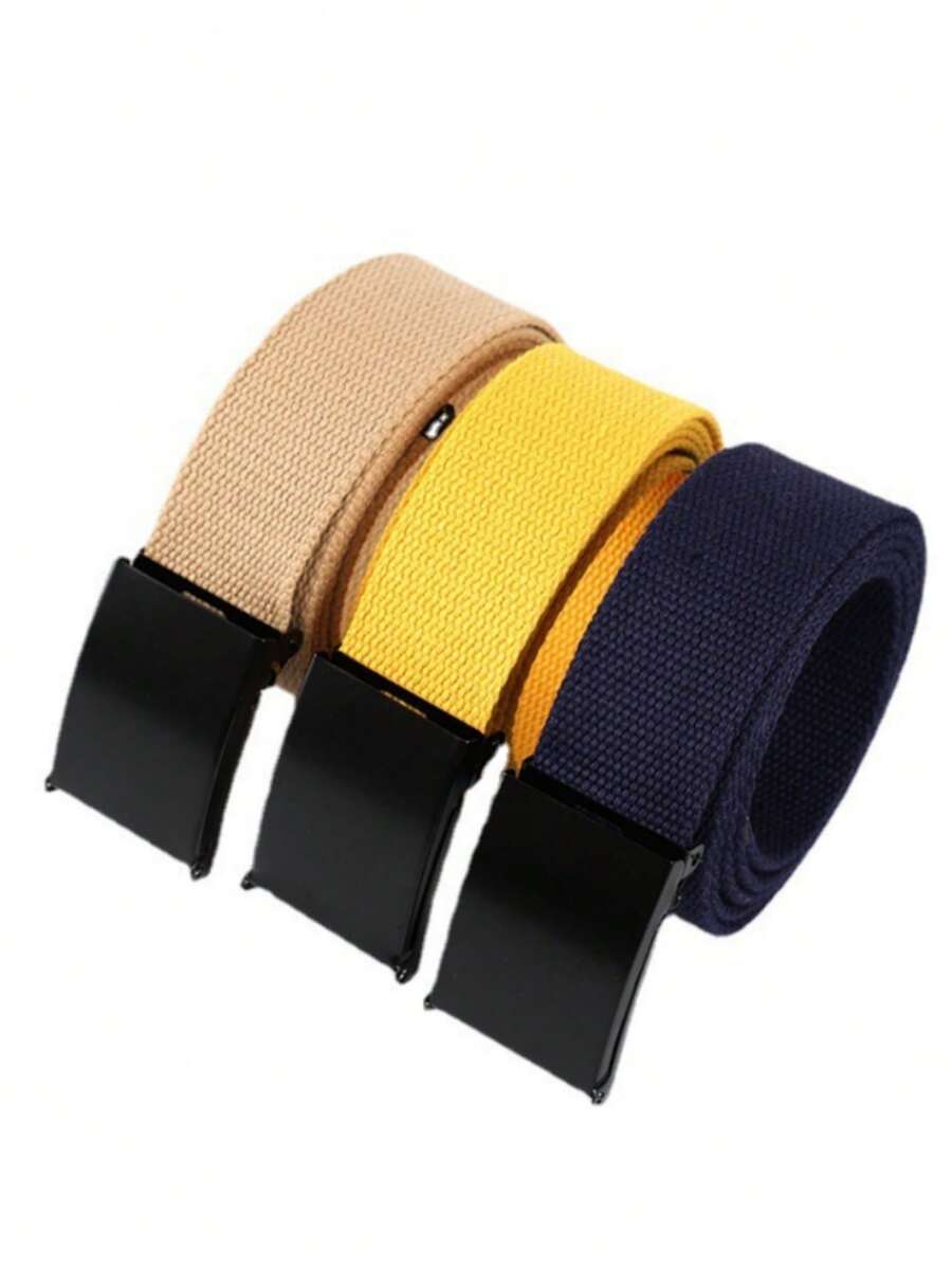 1/2 Peças Cinto de Lona para Esportes ao Ar Livre de Cor Sólida, Cinto Tático Respirável para Trabalho Masculino e Feminino, Cinto de Nylon para Esportes ao Ar Livre Juvenil, Cinto de Fivela Trançada Respirável e na Moda para Esportes, Múltiplas Cores Disponíveis, Tamanho Ajustável e Poroso, Cinto Tático