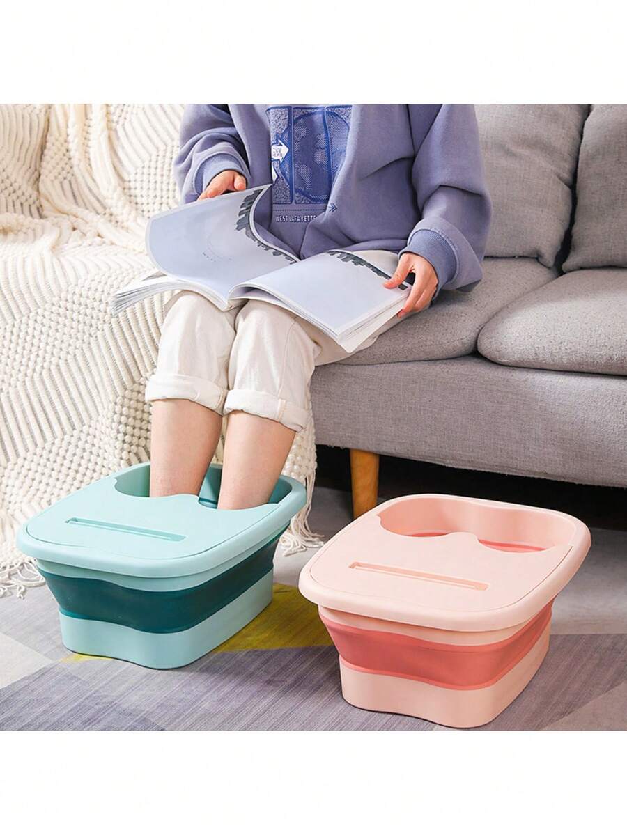 1 bac de massage des pieds pliable. Il s'agit d'un bain de pieds ménager en plastique, conçu pour préserver la santé. Équipé d'un bouclier thermique et d'une fonction de massage. Ce bac de bain de pieds convient aux adultes. Bac de bain de pieds pliable paresseux pour la maison, seau de massage des pieds portable en plastique