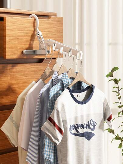 1/2/3 件便携式 5 槽可折叠衣架，非常适合户外旅行和露营，壁挂式储物衣柜衣架，节省空间，适合商务旅行、酒店、房车、晾晒衣物