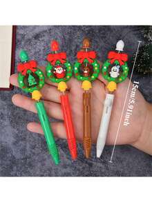 1/3 piezas Bolígrafos de punta de bola con cuentas navideñas, con diseños de árbol de Navidad, muñeco de nieve y Papá Noel, escritura suave, adecuado para mayores de 14 años, excelente para estudiantes y oficina, regalo de Navidad perfecto