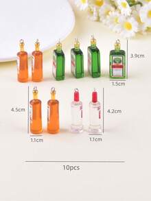 10 件混合鸡尾酒和酒树脂吊坠耳环项链珠宝 DIY 配件 - 彩色 - 查看 3