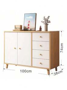 74cm armario de cocina minimalista con 4 cajones: mueble compacto para cocina, diseño minimalista y amplio almacenamiento - Multicolor - Ver 2