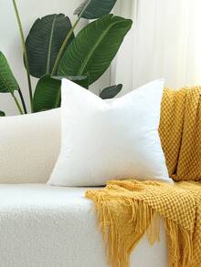 1 件壓花天鵝絨靠墊套 - 白色 - 查看 5