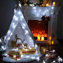 Classic Snowflake LED String Lights – Warm White, Cool White & Colorful Options For Festive Decoration Christmas Decoration XMAS Decor Christmas Tree Gift Decor Thanksgiving Wedding Home Decor Home Decor Fall Decor Autumn Decor Birthday Decorations For Gifts Party Supplies Indoor Outdoor Garden Holiday Festival Decor Halloween Decor Wall Decor Halloween Ornaments