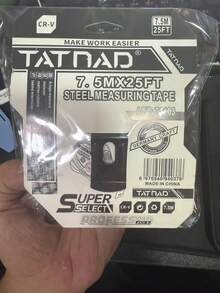 1 pieza Cinta métrica retráctil de 25 pies, cinta métrica para el hogar de fácil lectura, juego a granel para ingenieros y contratistas, con función de rebobinado automático y bloqueo