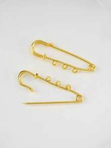 5pcs Iron 3-Hole 5-Hole Extra-Large Brooch Pins, Suitable For Brooch DIY School Office Accessories Shirts Jacket Jewelry Christmas Halloween Clothes Pin Funny Cute Teacher Gifts Costume Accessories Bag Charms