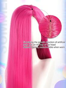 40inch Long Straight Wig Colorful Costume Wigs Synthetic Wig Red Blue Purple Blonde Anime Cosplay Wig For Halloween Cosplay Party - Multicolor - View 3