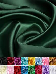 1 pieza Tela de satén premium de unicolor, material de poliéster suave y fluido, adecuado para decoración de bodas, vestidos de novia, ropa de moda y proyectos artesanales, tela decorativa | Textura elegante | Fibra de poliéster de alta calidad