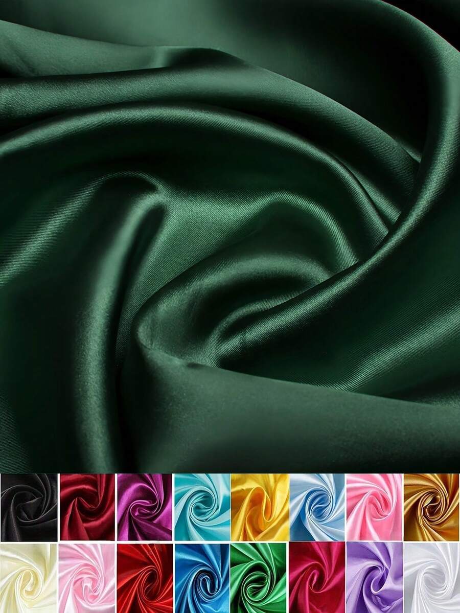 1 pieza Tela de satén premium de unicolor, material de poliéster suave y fluido, adecuado para decoración de bodas, vestidos de novia, ropa de moda y proyectos artesanales, tela decorativa | Textura elegante | Fibra de poliéster de alta calidad
