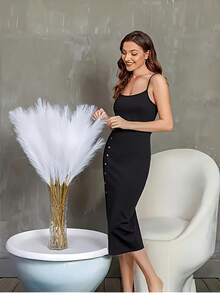 10/20/30/40 Pieces Artificial Pampas Grass Decorations - Artificial Fluffy Bamboo Practical Vase Fillers, Fluffy Tall Microfiber Aloe Vera Plants For Home Decor, Great For Home Vase And Christmas Decorations Room Decor