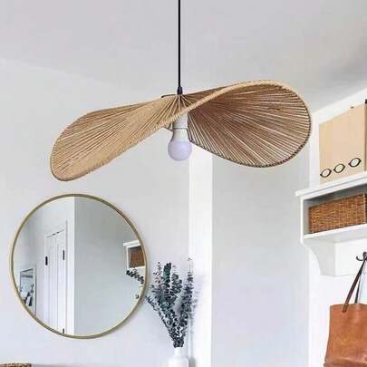 Vintage Chandelier Lamp Shade, Handwoven Rope Decor, Suitable For E27 Bulb, Excluding Bulb And Rope, No Electricity