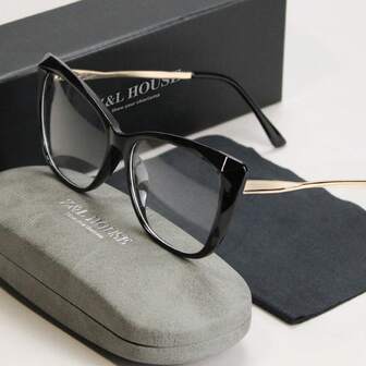 1 pieza Gafas de lectura premium para mujer, montura de estampado de leopardo de ojo de gato con lentes de alta definición, material de PC de calidad, bisagras de resorte de metal, cómodas y duraderas, incluye estuche y paño de limpieza